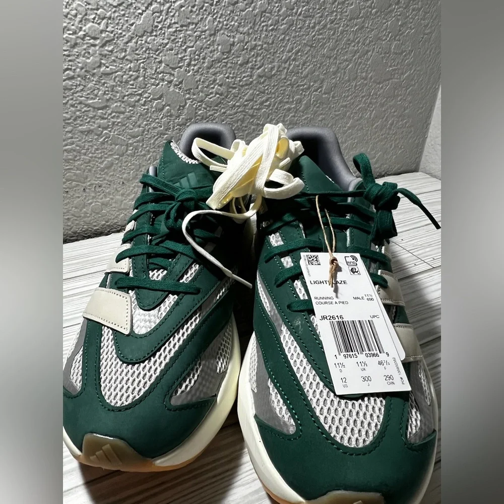 Adidas Men's Lightblaze running Shoes sneakers green silver size‎ 12 #JR2616